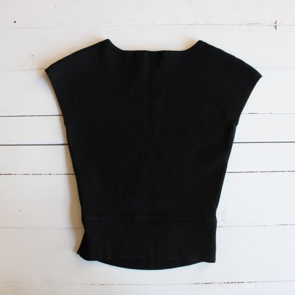 Aritzia's Wilfred Knit Cut-Out Top, Black, Size XS - Picture 3 of 5